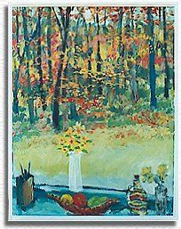 White Vase - Fall Foliage -Left Click for Enlargement